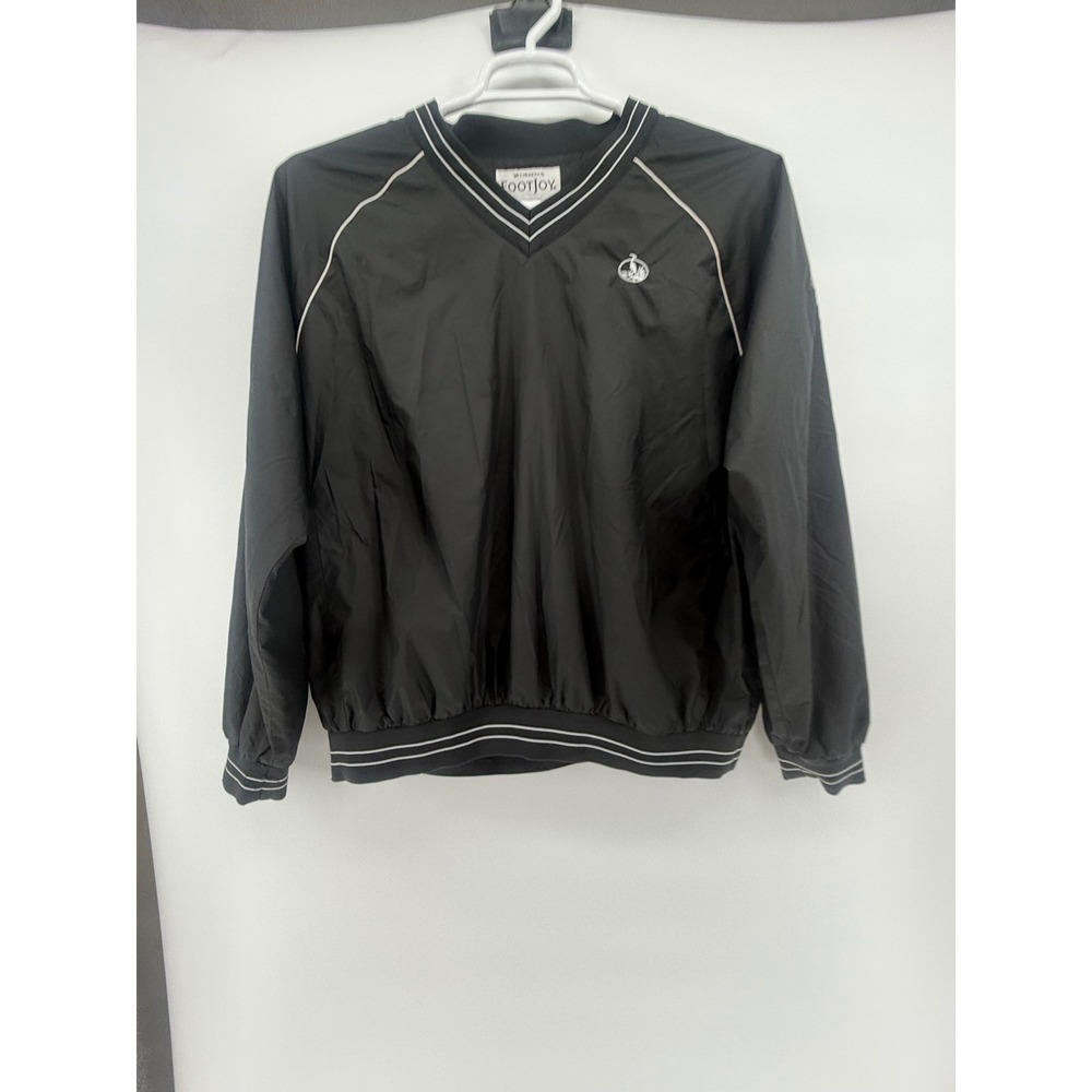 FootJoy Reynolds Landing Golf Pullover Jacket Women's L Black Windbreaker